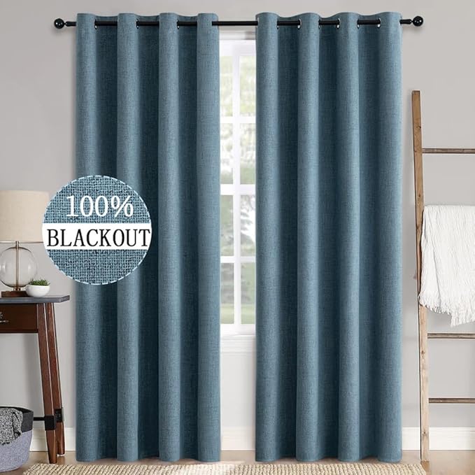 MIULEE 90 Inches Linen Texture Curtains by MIULEE