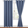 Blackout Curtains for Bedroom, 52 x 84 Inch Long Blue Haze 2 Panels | Thermal by Hiasan