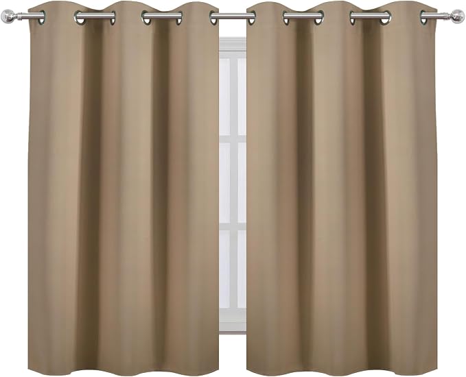 Natural Blackout Curtains 42 x 54 Inch Length Set of 2 Panels Grommet Bedroom - Image 2
