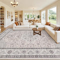 10x14 Area Rugs Living Room: Bedroom Washable Carpet Beige & Grey | Large by Luxturiy