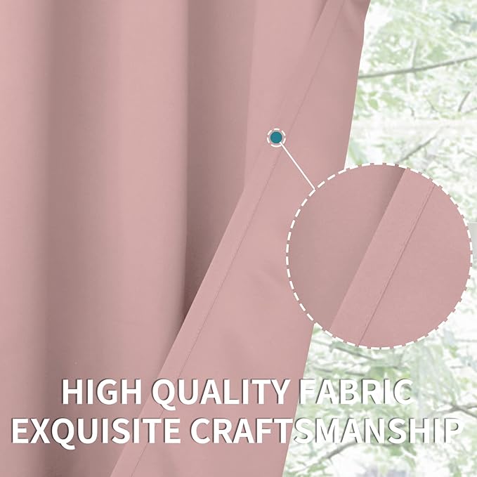 BGment Room Darkening Curtains 95 Inches Long - Grommet Thermal Insulated Drapes Window Treatment Curtains for Bedroom, 2 Panels, 52 x 95 Inch, Baby Pink