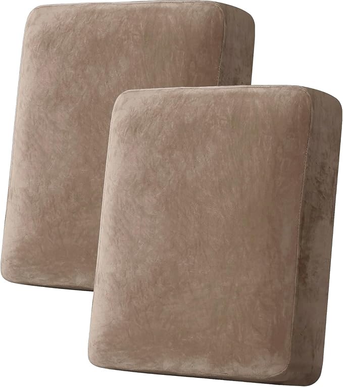 H.VERSAILTEX Velvet Stretch Couch Cushion Cover Plush Cushion Slipcover by HVERSAILTEX