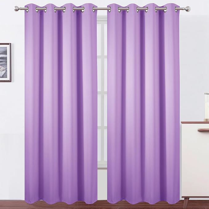 Blackout Curtains 52 x 120 Inch Long Lavender Curtains Set of 2 Panels Room by Lemomo
