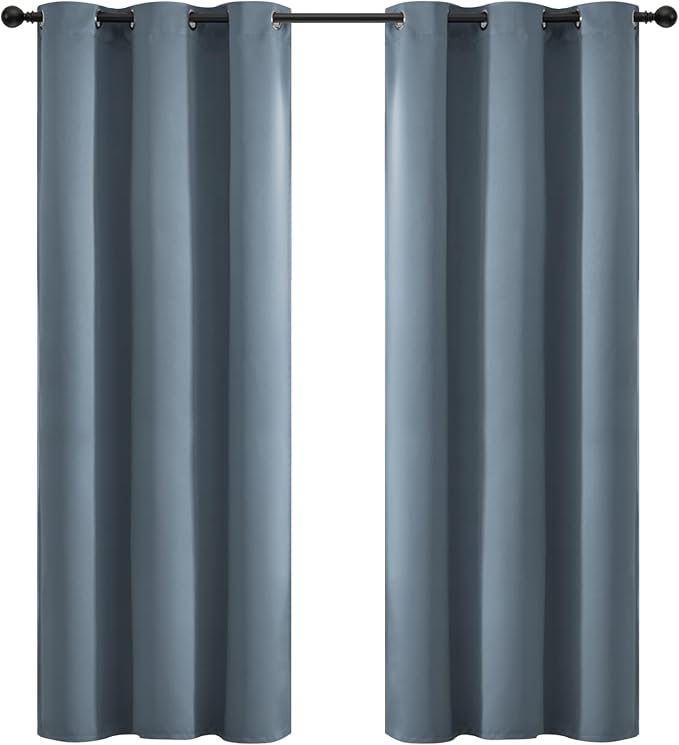 Yakamok Room Darkening Curtains 42x72 inch Length Stone Blue-Living Room | 2 by Yakamok