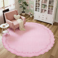 GarveeHome Round Rugs 6ft Scalloped Washable Circle Rug by GarveeHome