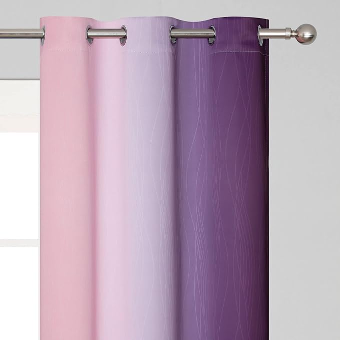 Pink and Purple Ombre Blackout Curtains - Image 4