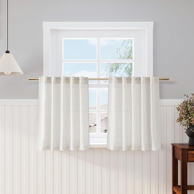 Cafe Linen Curtains 30 Inch Length by Nanspring