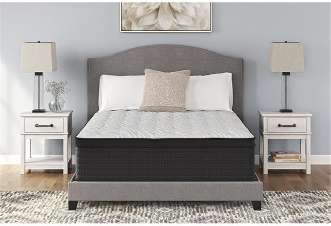 Signature Design by Ashley Palisades ET 14.75" Extra Plush Antimicrobial Copper Response Memory Foam Hybrid Mattress with Edge Support for Cool Sleep and Pressure Relief, King, Fiberglass Free