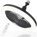 Socket Fan Light with Remote Control, 3 Colors 3000K-6500K Dimmable LED Light Bulb Fan Screw in Ceiling Fan for Bedroom, Kitchen, Storage Room, Closet, Wireless Small Ceiling Fans with Lights - Black