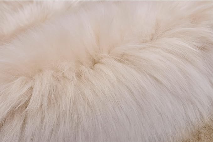 HUAHOO Premium Genuine Sheepskin Rug Linen Real Australia Sheepskin Natural - Image 3