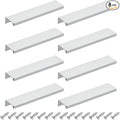 uxcell Cabinet Finger Edge Pull, 8pcs 150mm / 5.91" Aluminum Alloy Back Mount Hidden Cabinet Pulls Concealed Handle for Home Kitchen Drawer Cabinet, Silver