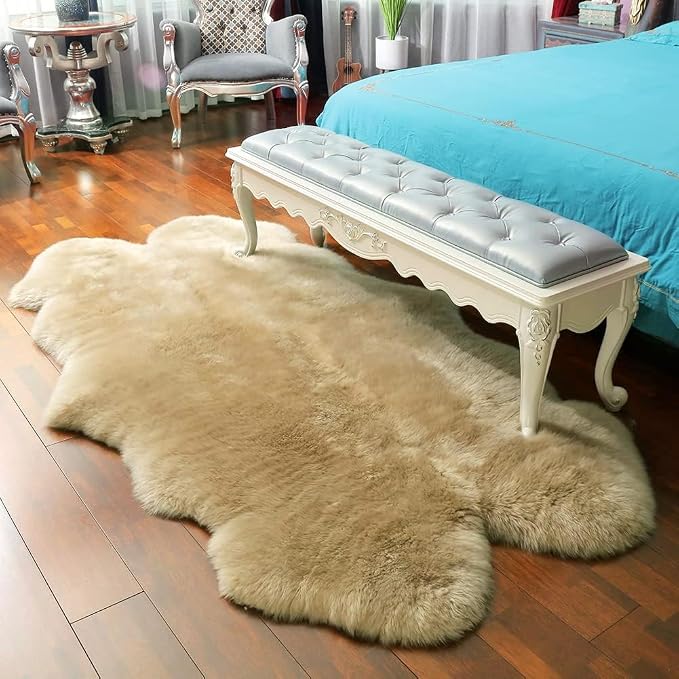 LLB Genuine Sheepskin Area Rug Wool Rug Fur Carpet Fluffy Shaggy Fur Rug by LLB