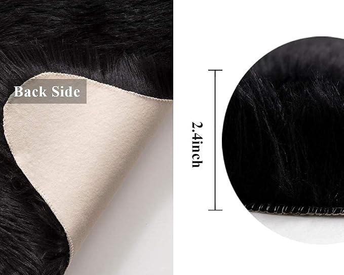 MIULEE Fluffy Area Rug 2x3 ft Faux Fur Sheepskin Rug - Image 2