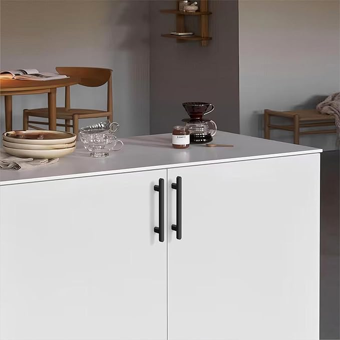 10 Pack 3.75 Inch(96mm) Kitchen Cabinet Handles Matte Black Cabinet Pulls Kitchen Cabinet Hardware Drawer Pulls for Cupboard Wardrobe