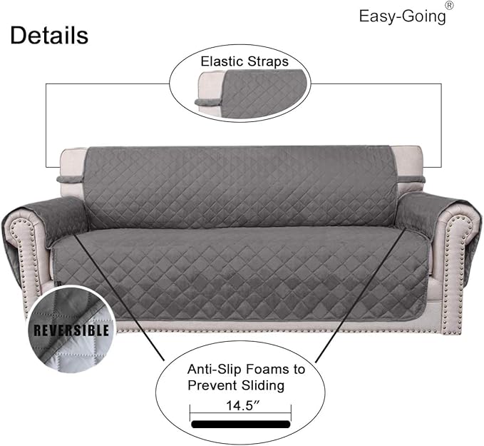 Easy-Going Reversible Couch Cover, 3 Cushion Sofa, Water Resistant Furniture Mat - Image 3