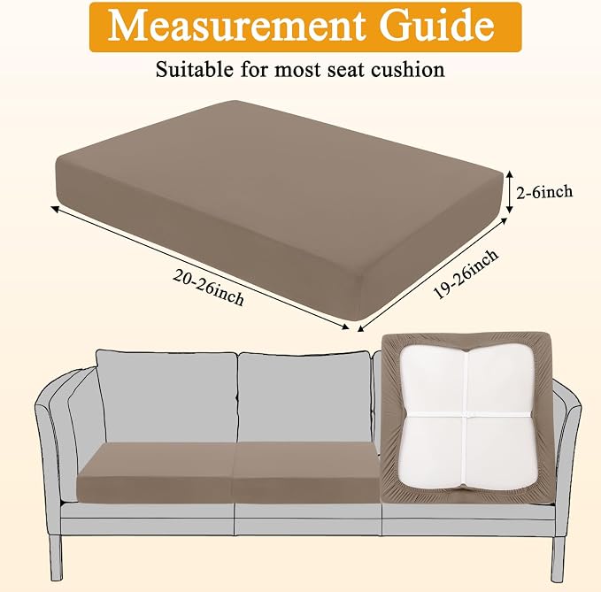 HEBE Stretch Patio Cushion Covers Set 12pcs, Waterproof Outdoor Couch Covers - Image 2