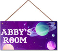 Personalized Signs Stars Sign Wall Art Decoration Exquisite Decorative Signs Custom Name for Kids Room Door Wall Decor Outer Space Themed Nursery Decor For Boys Room