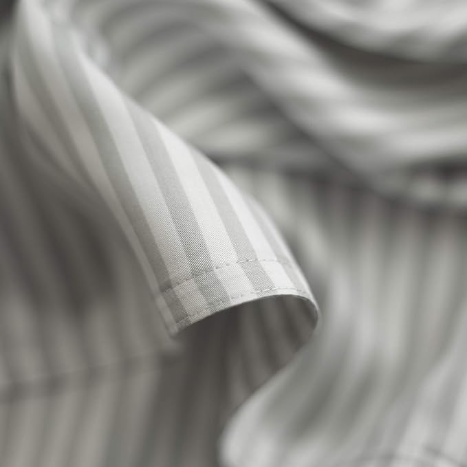 California King Sheets by Pure Bamboo, Genuine 100% Organic Viscose Derived from Bamboo Bed Sheet Set, Soft & Cooling, Double Stitching, Lifetime Quality Promise (California King, Stripes)