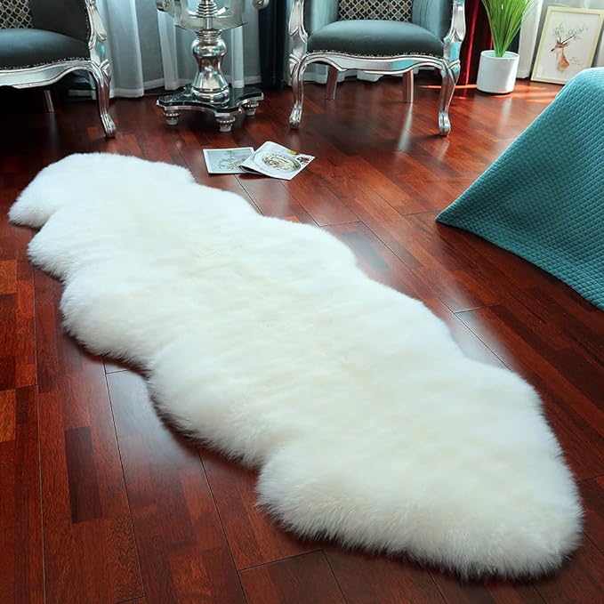 LLB Genuine Sheepskin Area Rug Wool Rug Fur Carpet Fluffy Shaggy Fur Rug by LLB