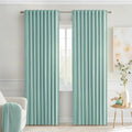 MIULEE Aqua Back Tab Blackout Curtains 52x84 Inch Length 2 Panels Set | Rod by MIULEE