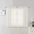 2 Panels Cream Sheer Curtains 54 Inches Length Window Treatment by OVZME