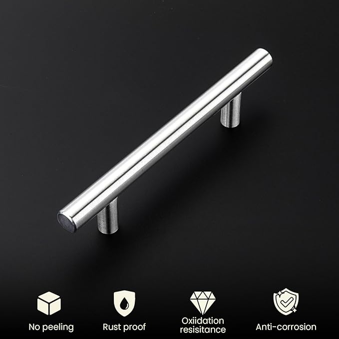 homdiy 200 Pack Brushed Nickel Cabinet Hardware Cabinet Pulls - HD201SN Cupboard Handles Modern Cabinet Door Handles 7-1/2inch Hole Center Modern T-Bar Pulls