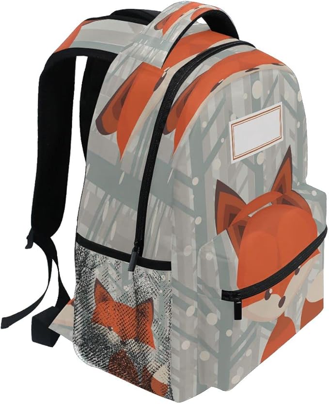 Custom Children's Name School Backpack Personalized Schoolbag Brown FoxTravel Bag for Teens Girls Boys