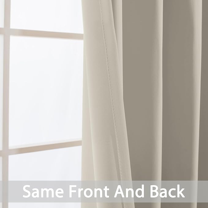 Yakamok Room Darkening Curtains 52x96 inch Length Stone-Living Room | 2 panels - Image 4