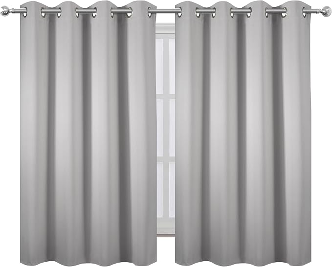 Light Grey Blackout Curtains 52 x 54 Inch Length/Set of 2 Curtain - Image 2