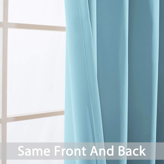 Yakamok Room Darkening Curtains 52x96 inch Length Sky Blue-Living Room | 2 - Image 6