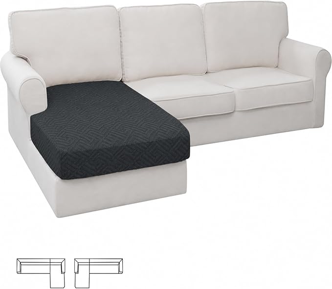 XINEAGE Chaise Cover for L Shaped Sofa, Sectional Couch Covers for Pets by XINEAGE