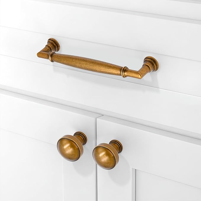 10 Pack Antique Brass Cabinet Pulls 5 Inch(128mm) Kitchen Cabinet Handles Solid Zinc Alloy Cabinet Hardware Drawer Pulls