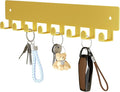 pickpiff Gold Key Holder for Wall Adhesive, Key Hooks with 8 Hooks Wall Mounted, Key Hangers No Drill for Living Room, Kitchen, Office