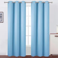 Sky Blue Blackout Curtains 34 x 84 Inch Length/Set of 2 Curtain Panels/Thermal by Lemomo