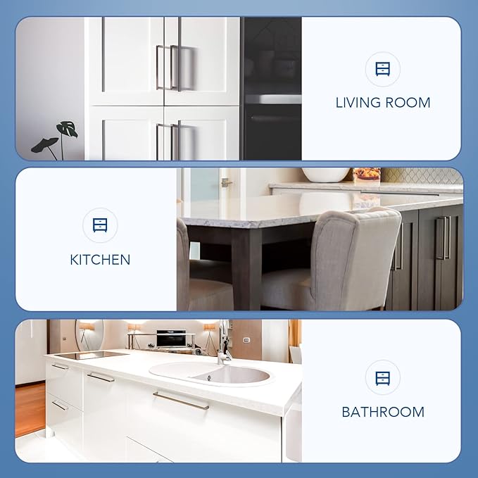 Ravinte 10 Pack Brushed Nickel Kitchen Cabinet Handles 10 Inch Cabinet Pulls Square Kitchen Hardware for Cabinet Drawer Pulls Drawer Handles Come with Screwdriver