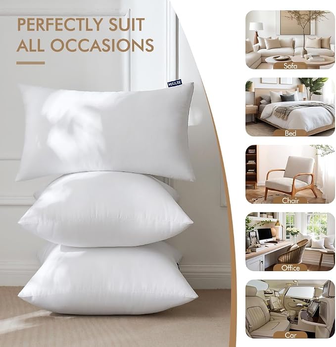 MIULEE 24x24 Euro Pillow Inserts Set of 2, Throw Pillows - Image 6