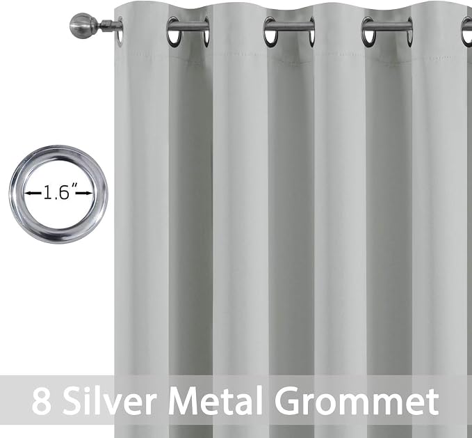 Yakamok Room Darkening Curtains 52x45 inch Length Light Grey-Living Room | 2 - Image 3