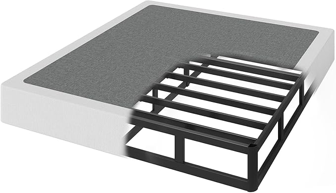 Full Size Box Spring, 7 Inch Full Size Box Spring Only, 3000 lbs Heavy Duty Metal Frame Mattress Foundation with Fabric Cover, Easy Assembly-Noise Free