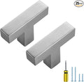 Ravinte 25 Pack Brushed Nickel Kitchen Cabinet Handles Single Hole Cabinet Pulls Square Kitchen Hardware for Cabinet Drawer Pulls Drawer Handles Come with Screwdriver