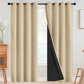 SimpleHome Beige 100% Blackout Curtains Room Darkening Living Room 90 Inch | by SimpleHome