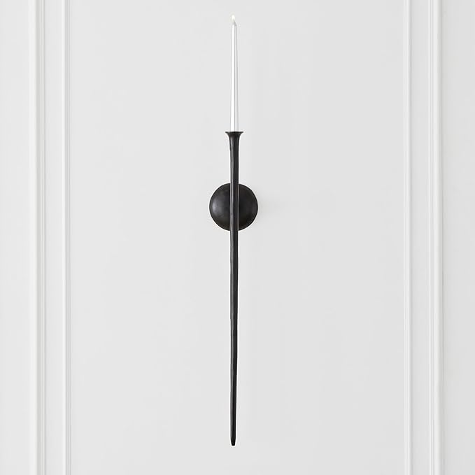 Z Gallerie Aspar Wall Sconce Long Candle Holders in Black Finish, Retro Chic Wall Decor for Living Room, Dining Room & Bathroom, Vintage Candle Wall Sconce with Timeless Appeal(Candles not Included)