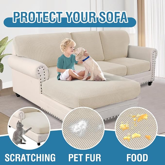 H.VERSAILTEX Sectional Couch Covers 6 Pieces Stretch Sofa Cover - Image 7