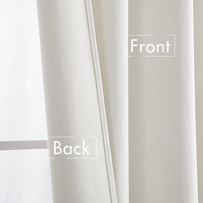 MIULEE White Velvet Curtains 52x90 inches Luxury Room Darkening Curtains | - Image 6