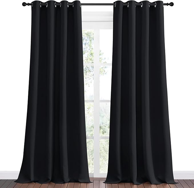 NICETOWN Patio Blackout Long Curtain Shades, 2 Panels, 55 inches x 120 inches - Image 2