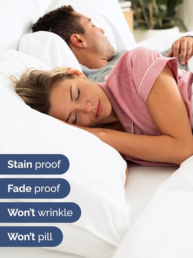 Extra Deep Twin Sheet Set - 4 Piece Breathable and Cooling Sheets - Hotel Luxury Bed Sheets Set - Easy & Secure Fit - Soft, Wrinkle Free and Comfy Sheets Set - White Sheet Set with Extra Deep Pockets