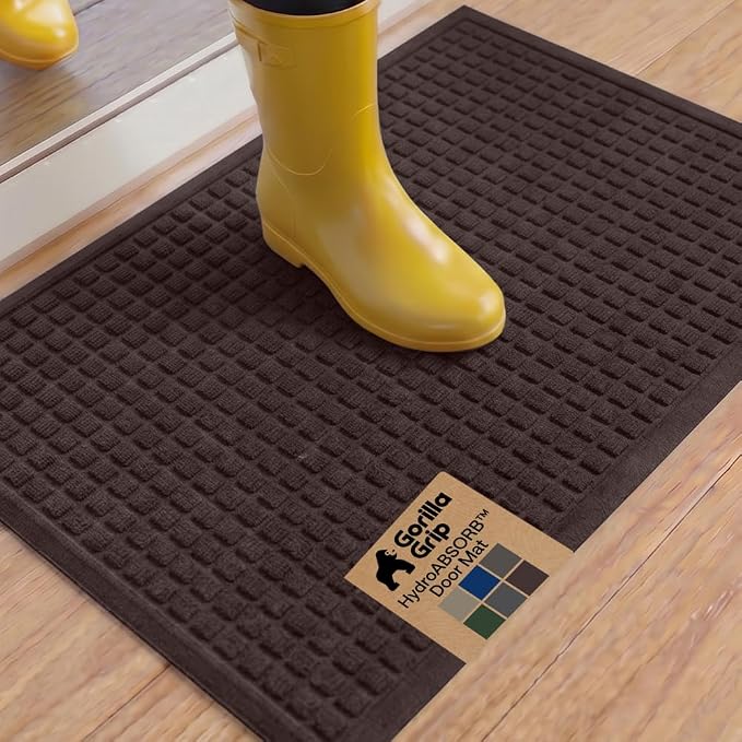 GORILLA GRIP® Ultra Absorbent Front Door Mat Outside Entrance 35x23, Traps Dirt by Unknown