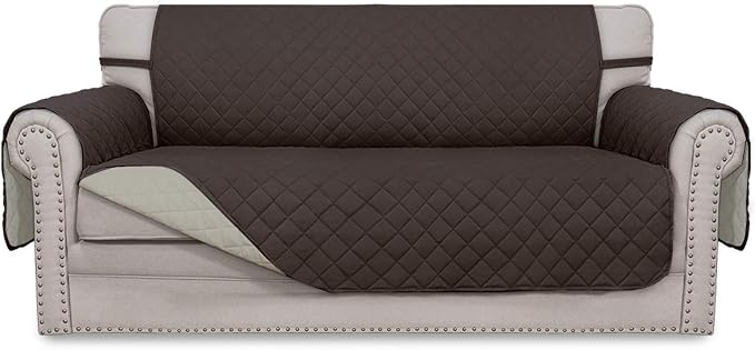 Easy-Going Reversible Couch Cover, 2 Cushion Sofa, Chocolate/Beige | Oversized by Easy-Going