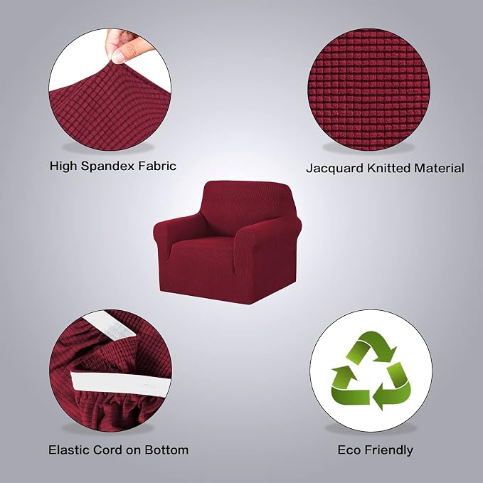 H.VERSAILTEX Armchair Cover High Stretch Sofa Slipcover 1 Piece Couch Covers - Image 4