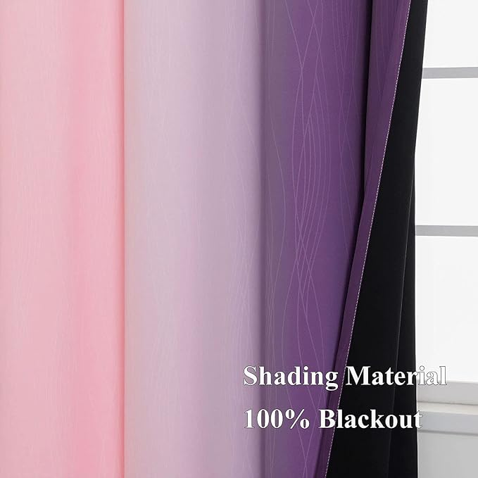 Pink and Purple Ombre Blackout Curtains - Image 5