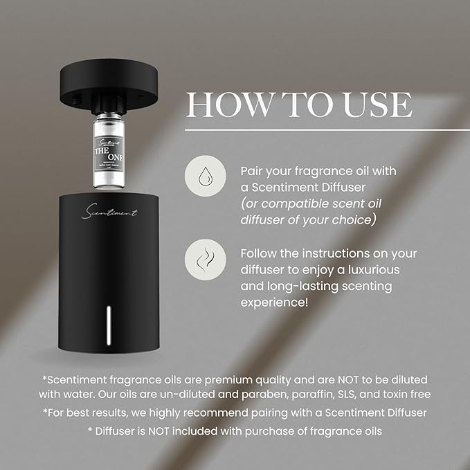 Scentiment Diffuser Oil - Minuit à Paris | Aromatherapy Home Fragrance | Inspired by Luxury Five Star Hotel Scents | Luxurious Scent with Notes of Amber, Sandalwood, Vanilla (50 mL)